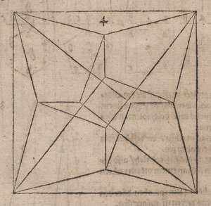 Plattegrond van een vierkant gewelf met middenzuil door Albrecht Dürer